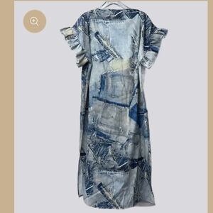 Denim Patchwork Maxi Dress
